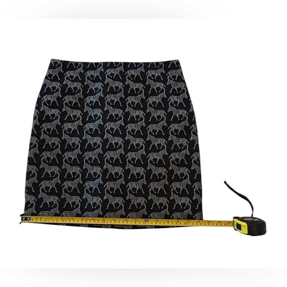 J. Crew Jacquard Zebra Mini Skirt Black Silver Metallic Pattern Size 00 - Picture 6 of 16